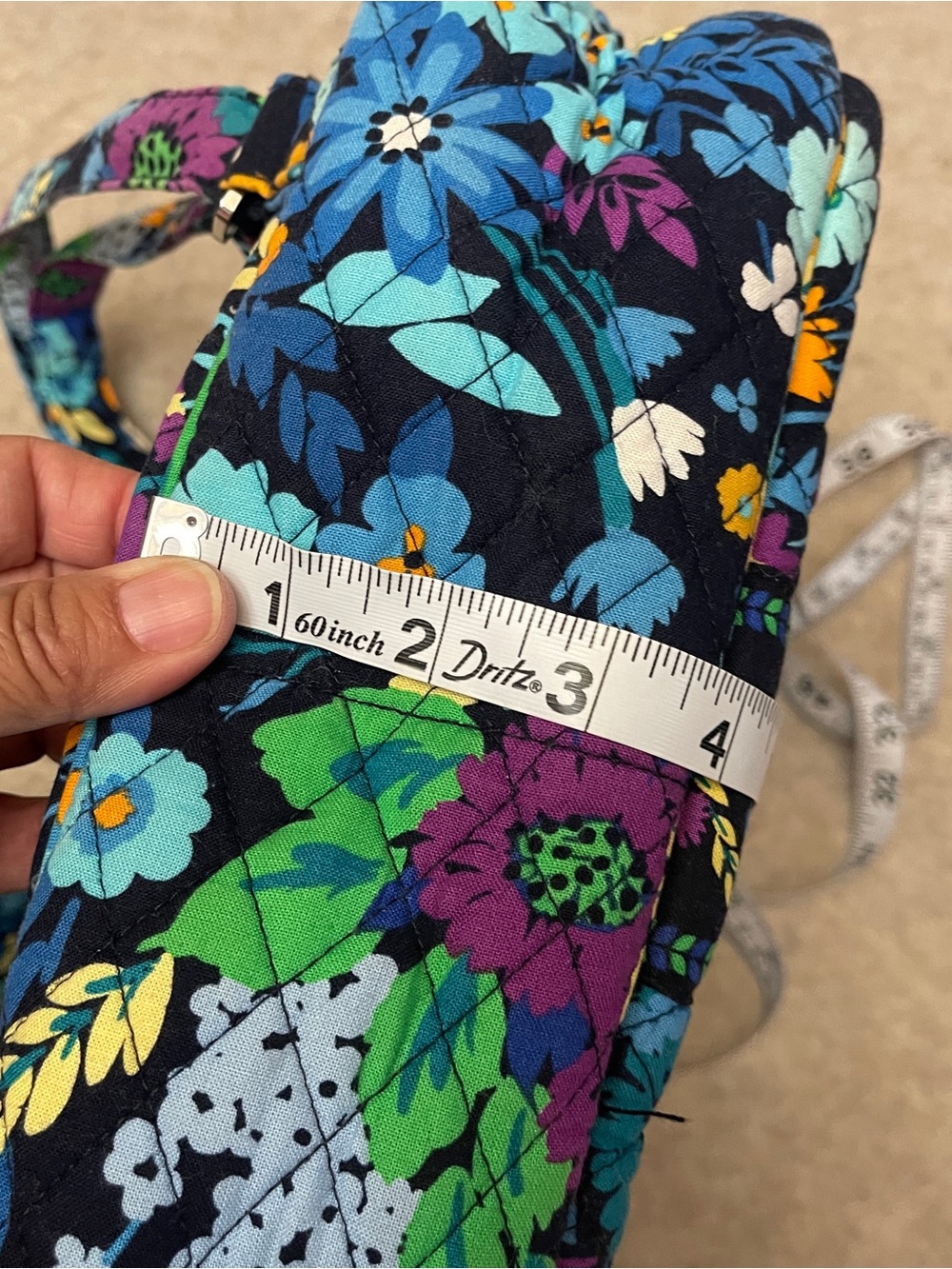 Vera Bradley Retired Chandelier Floral Iconic Campus Backpack Navy Blue Floral - Picture 12 of 12